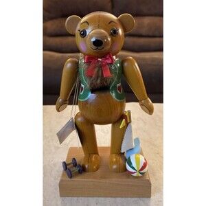 E.M. Merck KWO Old World Christmas Beach Bear Nutcracker 11" Signed Germany